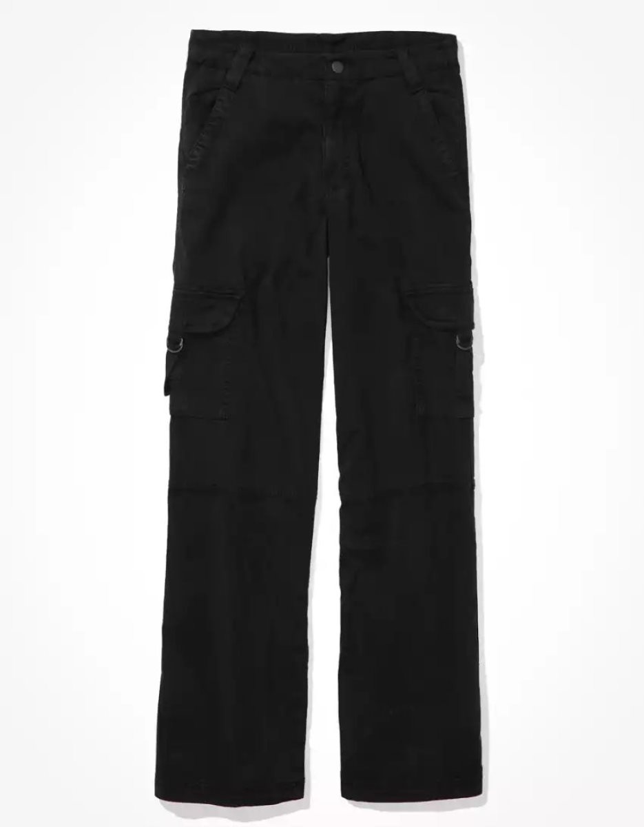 Jean American Eagle AE Dreamy Drape Stretch Super High-Waisted Cargo Baggy Larges-Leg Pant Noir Femme | NYJ-65222545